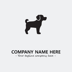 Dog illustration black and white for logo company vector image

