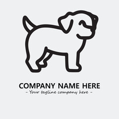 Dog illustration black and white for logo company vector image
