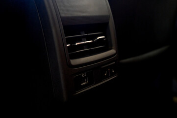 Car air conditioner close-up. Air conditioner flow inside the car.