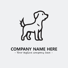 Dog illustration black and white for logo company vector image
