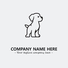 Obraz premium Dog illustration black and white for logo company vector image 
