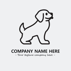 Dog illustration black and white for logo company vector image
