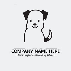 Dog illustration black and white for logo company vector image
