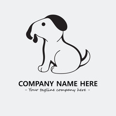 Dog illustration black and white for logo company vector image
