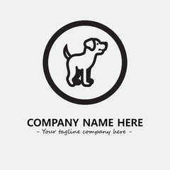 Dog illustration black and white for logo company vector image
