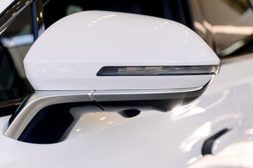 A car side mirror in a close up
