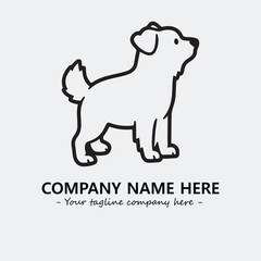 Dog illustration black and white for logo company vector image
