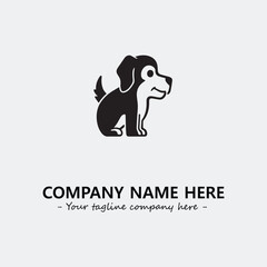 Dog illustration black and white for logo company vector image
