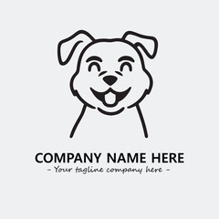 Dog illustration black and white for logo company vector image
