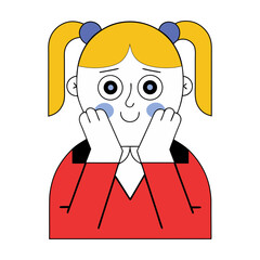 Cute Girl With Puffing Cheeks