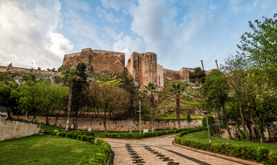 Sanliurfa Castle in Sanliurfa, Turkey. Historical castle in Urfa. © resul
