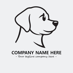 Dog illustration black and white for logo company vector image
