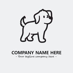 Dog illustration black and white for logo company vector image
