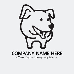 Dog illustration black and white for logo company vector image
