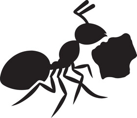 ant eating food silhouette design vector art illustration