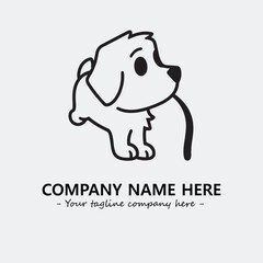 Dog illustration black and white for logo company vector image
