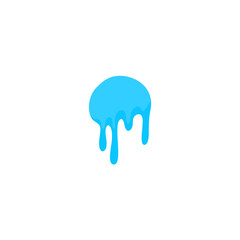 Blue Liquid Flowing. Spilled, drop, splash, leak concept. Vector illustration 