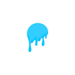 Blue Liquid Flowing. Spilled, drop, splash, leak concept. Vector illustration 