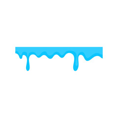 Blue Liquid Flowing. Spilled, drop, splash, leak concept. Vector illustration 