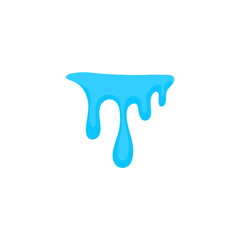 Blue Liquid Flowing. Spilled, drop, splash, leak concept. Vector illustration 
