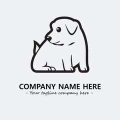 Dog illustration black and white for logo company vector image
