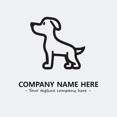 Dog illustration black and white for logo company vector image
