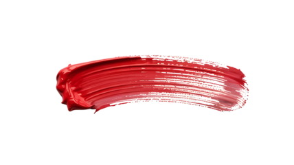 Red Brushstroke PNG. Bold Textured Paint Line on Transparent Background