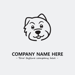 Dog illustration black and white for logo company vector image
