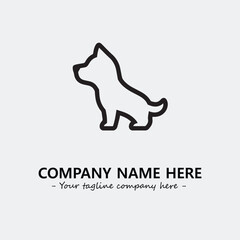 Dog illustration black and white for logo company vector image
