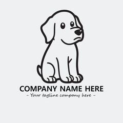 Dog illustration black and white for logo company vector image
