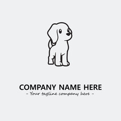 Dog illustration black and white for logo company vector image
