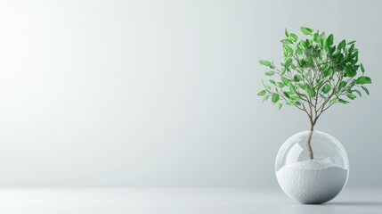 Green finance ecosystem with a digital wallet and nature elements, symbolizing responsible investing