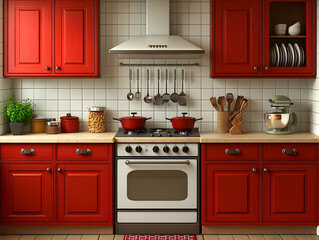 Retro red kitchen