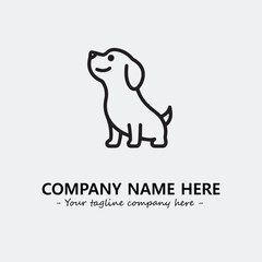 Dog illustration black and white for logo company vector image
