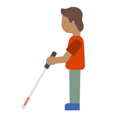 Person with Cane – Medium Skin Tone
