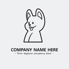 Dog illustration black and white for logo company vector image
