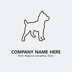 Dog illustration black and white for logo company vector image
