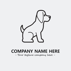 Dog illustration black and white for logo company vector image
