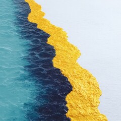 Wind-sculpted ocean waves creating a path of gold, aerial perspective, photoreal realism