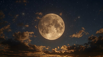 Fototapeta premium Full moon night sky