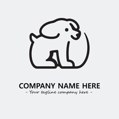 Dog illustration black and white for logo company vector image
