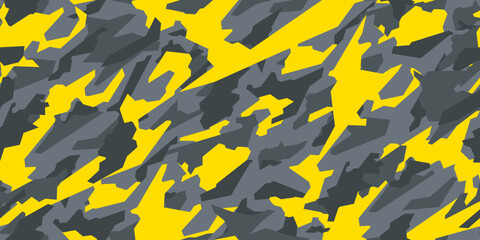 Yellow camouflage pattern. Vector military seamless pattern for army and textiles