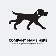 Dog illustration black and white for logo company vector image
