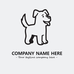 Dog illustration black and white for logo company vector image
