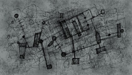 Abstract image for printing - digital painting. The picture is painted by hand on a tablet. © neurostructure