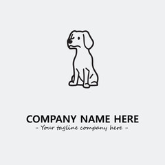 Dog illustration black and white for logo company vector image
