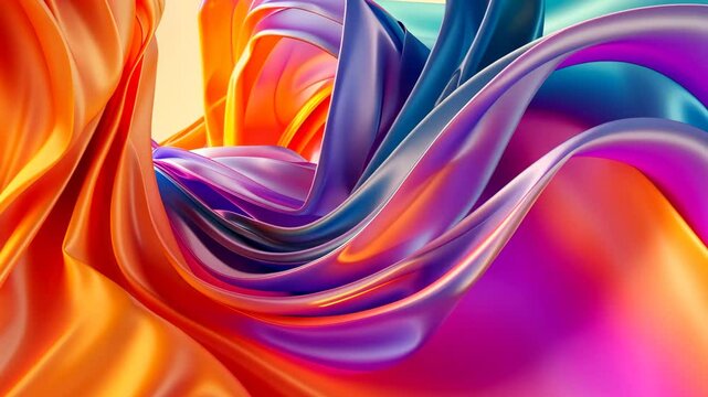 Lebendige Abstrakte Stoff&auml;hnliche Farbwirbel Animation Hintergrund