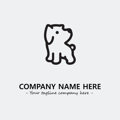 Dog illustration black and white for logo company vector image
