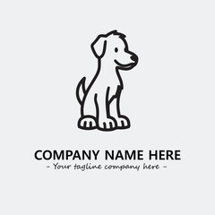 Dog illustration black and white for logo company vector image
