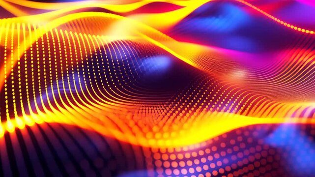 Dynamische Farbige Punktemuster Wellenanimation Hintergrund